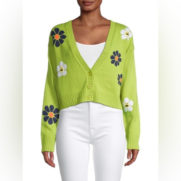 525 America Sweaters - 525 AMERICA: Button-Front Flower Cardigan